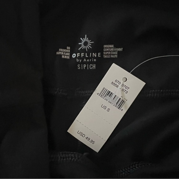 Offline by aerie OG fold over high waisted super flare leggings small black - Picture 7 of 10